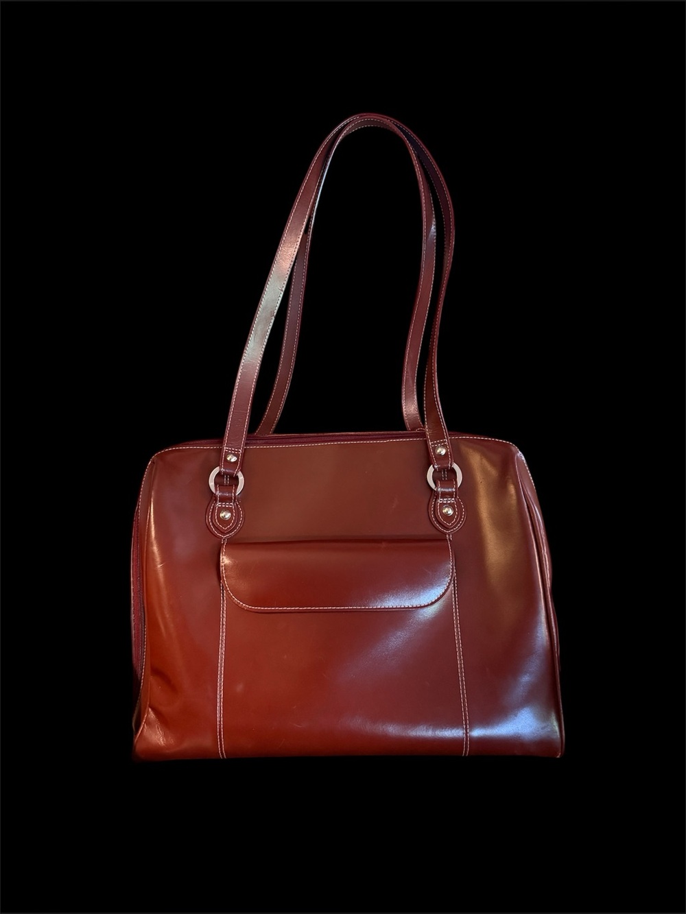 McKlein USA GLENVIEW 15” Leather Laptop Briefcase in Deep Burgundy